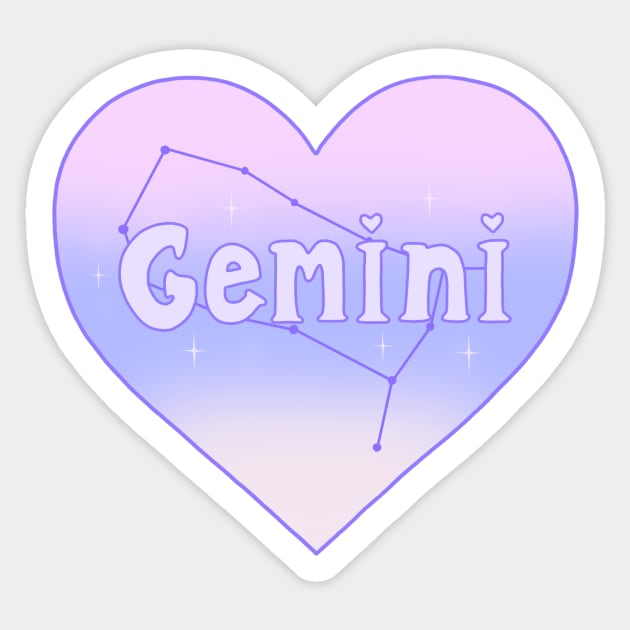 Gemini Constellation Heart Sticker by novembersgirl